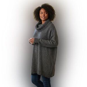 Karen Scott Charcoal Cowl Neck Sweater